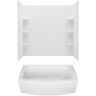 American Standard Ovation Curve 60 in. Left Hand Drain Rectangular Alcove Bathtub with Wall Surrounds in Artic White