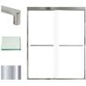 Transolid Frederick 59 in. W x 76 in. H Sliding Semi-Frameless Shower Door in Polished Chrome with Clear Glass