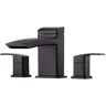 Pfister Kenzo 2-Handle Deck Mount Roman Tub Faucet Trim Kit in Matte Black (Valve Not Included)