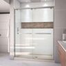 DreamLine Encore 30 in. D x 60 in. W x 78.75 in. H Semi-Frameless Sliding Shower Door in Brushed Nickel with Biscuit Base