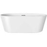 Barclay Products Oswald 59 in. Acrylic Flatbottom Non-Whirlpool Bathtub in White with Integral Drain in Polished Nickel