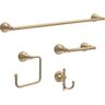 Delta Mylan 4-Piece Bath Hardware Set with 24 in. Towel Bar, Toilet Paper Holder, Towel Ring, Towel Hook in Champagne Bronze