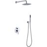 GIVING TREE 1-Spray 10 in. Round Rainfall Shower Head and Handheld Shower Head in Chrome