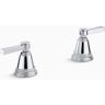 KOHLER Pinstripe Pure Deck-Mount Bath Faucet Handle Trim with Lever Design in Vibrant Brushed Nickel