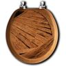 Weathered Wood Craft Round Closed Front Toilet Seat in Oak Brown