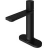 VIGO Halsey Single Handle Single-Hole Bathroom Faucet Set with Deck Plate in Matte Black