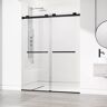 VIGO Houston 56 to 60 in. W x 76 in. H VMotion Sliding Frameless Shower Door in Matte Black with 3/8 in. (10mm) Clear Glass