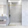 VIGO Elan Hart 56 to 60 in. W x 76 in. H Sliding Frameless Shower Door in Matte Brushed Gold with 3/8 in. (10mm) Clear Glass