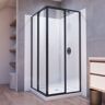 DreamLine Corner View 36 in. W x 36 in. D x 78-3/4 in. H Sliding Shower Enclosure Base and White Wall Kit in Matte Black