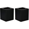 Alpine 5.5 in. Acrylic Cube Square Tissue Box Container in Black (2-Pack)