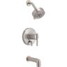 Gerber Parma 1-Handle Wall Mount Tub and Shower Trim Kit with Diverter On Valve with 1.75 GPM in Brushed Nickel