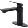 Kingston Frankfurt Single Hole Single-Handle Bathroom Faucet in Matte Black