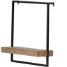 15.7 in. W 17.7 in. H x 5.9 in. D Iron Framed Fir Wood Rectangular Wall Mounted Shelf in Black