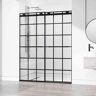 VIGO Houston 56 to 60 in. W x 76 in. H VMotion Sliding Frameless Shower Door in Matte Black with 3/8 in. (10mm) Clear Glass