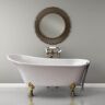 Streamline 59 in. Acrylic Clawfoot Non-Whirlpool Bathtub in Glossy White With Polished Chrome Drain And Polished Gold Clawfeet