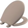 BEMIS Kimball Slow Close Round Closed Front Plastic Toilet Seat in Fawn Beige Never Loosens