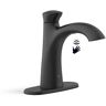 KOHLER Willamette Battery Powered Touchless Single Hole Bathroom Faucet in Matte Black