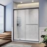 60 in. W x 72 in. H Double Sliding Semi-Frameless Shower Doors in Matte Black Finish Clear Glass