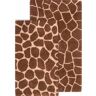 Chesapeake Merchandising Giraffe Chocolate and Beige 21 in. x 34 in. and 24 in. x 40 in. 2-Piece Bath Rug Set