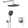 Maincraft 2-Spray Patterns 10 in. Dual Wall Mount Shower Heads with Handheld in Chrome