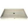 Tile Redi Redi Base 72 in. L x 42 in. W Single Threshold Alcove Shower Pan Base with Center Drain and Brushed Nickel Drain Plate