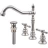 Novatto MILLER 8 in Widespread 2-Handle Lavatory Faucet with Overflow Drain in Brushed Nickel