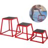 VEVOR Plyometric Platform Box Set 12 in. x 18 in. x 24 in. Fitness Exercise Jump Box Step for Cross-Fit & Conditioning, Red