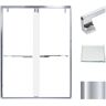 Transolid Eden 60 in. W x 80 in. H Sliding Semi-Frameless Shower Door in Polished Chrome with Low Iron Glass