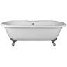 Barclay Products Columbus 60 in. Cast Iron Double Roll Clawfoot Non-Whirlpool Bathtub in White with 7 in. Faucet Holes and Bisque Feet