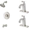 American Standard Chatfield Single-Handle 3-Spray Tub and Shower Faucet and Two Single Hole Bathroom Faucets Set in Brushed Nickel