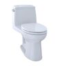 TOTO UltraMax 1-Piece 1.6 GPF Single Flush Elongated Standard Height Toilet CeFiONtect Cotton White, SoftClose Seat Included