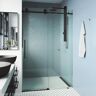 VIGO Elan Cass Aerodynamic 56 to 60 in. W x 76 in. H Frameless Sliding Shower Door in Matte Black with 3/8 in. Clear Glass