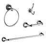 Delta Linden 4-Piece Bath Accessory Set with Towel Bar, Robe Hook, Towel Ring and Toilet Paper Holder in Chrome