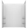 Universal Tubs Rampart 60 in. x 60 in. 4-Piece Easy Up Adhesive Alcove Tub Surround with 4 in. Square Tiling in White