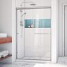 DreamLine Alliance Pro LT 44 in. to 48 in. W x 70-3/8 in. H Sliding Semi-Frameless Shower Door in Brushed Nickel