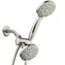 AquaDance Antimicrobial 48-Spray Patterns 4 in. Single Wall Mount Dual Shower Head and Handheld Showerhead in Brushed Nickel