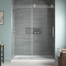 Home Decorators Collection Dylan 60 in. W x 75.98 in. H Sliding Frameless Shower Door in Brushed Nickel Finish with Clear Glass