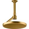 KOHLER Statement 1-Spray Patterns with 2.5 GPM 8.875 in. Ceiling Mount Fixed Shower Head in Vibrant Brushed Moderne Brass