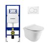Geberit 2-Piece 0.8/1.6 GPF Dual Flush Lily Elongated Toilet in White with 2 x 6 Concealed Tank and Plate, Seat Included
