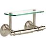 Delta Hospitality Extensions Toilet Paper Holder with Glass Shelf for Phone Bath Hardware Accessory in Brushed Nickel