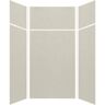 Transolid Expressions 48 in. x 48 in. x 96 in. 4-Piece Easy Up Adhesive Alcove Shower Wall Surround in Cameo