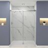 Transolid Brooklyn 60 in. W x 80 in. H Sliding Frameless Shower Door in Polished Chrome with Clear Glass