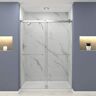 Transolid Brooklyn 60 in. W x 80 in. H Sliding Frameless Shower Door in Polished Chrome with Low Iron Glass