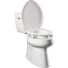 BEMIS Assurance Elongated Plastic Closed Front Toilet Seat in White Never Loosens, raised 3"