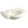 KOHLER Devonshire 4-7/8 in. Vitreous China Pedestal Sink Basin in Biscuit with Overflow Drain