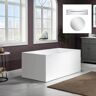 WOODBRIDGE Lisa 59 in. Acrylic Freestanding Flatbottom Rectange Bathtub with Polished Chrome Overflow and Drain Included in White