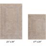 Better Trends Lux Collection Sand 17 in. x 24 in. and 21 in. x 34 in. 100% Cotton 2-Piece Bath Rug Set