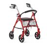 Steel Rollator with 8 in. Wheels, Knockdown, Basket in Red