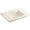 KOHLER Memoirs 5 in. Cermaic Pedestal Sink Basin in Biscuit with Overflow Drain