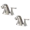 American Standard Chatfield 4 in. Centerset 2-Handle Bathroom Faucet in Brushed Nickel (Set of 2)